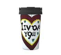 WZYCWB Taza de café portátil impresa con confesiones de amor, especialmente diseñada para los amantes del café, adecuada para coche, oficina y uso al aire libre