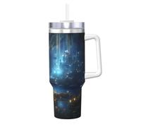 WZYCWB Taza de hielo con diseño de mariposas en cuentos de hadas, taza de vacío de acero inoxidable de doble capa de 40 onzas, a prueba de fugas y portátil