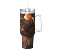 WZYCWB Taza de hielo con estampado de gato manchado, taza de aislamiento térmico y frío, imprescindible para viajes al aire libre y deportes