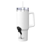 WZYCWB Taza de hielo con patrón de antílope de tinta, taza de vacío de acero inoxidable de doble capa de 40 onzas, a prueba de fugas y portátil