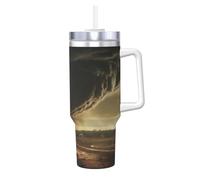 WZYCWB Taza de hielo con patrón de clima sombrío, taza de vacío de acero inoxidable de doble capa de 40 onzas, a prueba de fugas y portátil