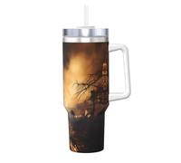 WZYCWB Taza de hielo impresa de moda con diseño de bomberos que luchan contra incendios, taza de aislamiento térmico y frío, imprescindible para viajes al aire libre y deportes