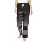 WZYCWB The art of balance - Pijama de franela para mujer, diseño elegante, Negro, M