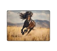 WZYCWB The black horse. Alfombra pinting de 80 x 58 pulgadas, pelo corto suave y esponjoso, adecuada para sala de estar, oficina, mesita de noche, balcón