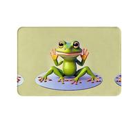 WZYCWB The Funny Frog Doing Yoga - Felpudo antideslizante con patrón de rana de 16 x 24 pulgadas, protege la sala de estar, el baño, la puerta delantera limpia