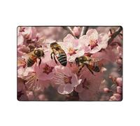 WZYCWB The Hard-Working Bee. Alfombra estampada de 80 x 58 pulgadas, pelo corto suave y esponjoso, adecuada para sala de estar, oficina, mesita de noche, balcón