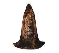 WZYCWB The Lion's Gaze - Disfraz de capa con capucha con patrón L - Accesorios para disfraz de fiesta de vacaciones