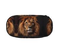 WZYCWB The Lion's Gaze - Estuche para lápices de gran capacidad, caja de almacenamiento multifuncional, portátil y duradero, para suministros de oficina y escuela, Black, Talla única, Estuche de