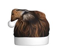 WZYCWB The Lion's Gaze Sombrero de Navidad para adultos, unisex, Papá Noel, Navidad, Halloween, fiesta de vacaciones, sombrero de Navidad de felpa para adultos