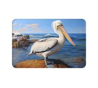 WZYCWB The Mighty Pelican - Tapete de bienvenida impreso - 40,6 x 61 cm - Tapete absorbente para puerta de baño y cocina