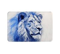 WZYCWB The Silent Lion - Tapete de bienvenida con estampado de león, 40,6 x 61 cm, tapete absorbente para puerta de baño y cocina