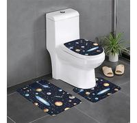 WZYCWB The Solar Family - Juego de 3 alfombrillas para baño, fáciles de limpiar, aptas para baño, tocador, inodoro