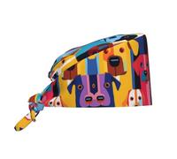 WZYCWB The Staring Dog - Gorro de trabajo con patrón - Tejido súper absorbente del sudor y de secado rápido + diseño ajustable negro