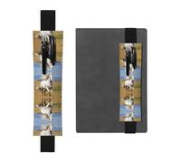 WZYCWB The White Stallion - Portalápices de PVC de gran capacidad con estampado de semental blanco + bolsa creativa para bolígrafos con banda elástica y diseño antideslizante