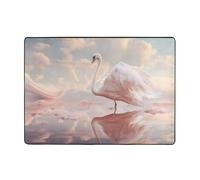 WZYCWB The White Swan. Alfombra pinting de 80 x 58 pulgadas, pelo corto suave y esponjoso, adecuada para sala de estar, oficina, mesita de noche, balcón