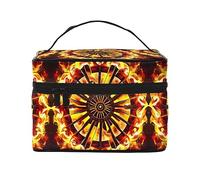 WZYCWB Turning the Flame - Bolsa de cosméticos grande para mujer, bolsa de cosméticos portátil de gran capacidad, bolsa de cosméticos de viaje para niñas, color negro, talla única, color negro, talla