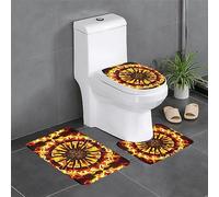 WZYCWB Turning The Flame - Juego de 3 alfombrillas para baño, fáciles de limpiar, aptas para baño, tocador, inodoro