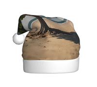 WZYCWB Un árbol verde con sombreros de Papá Noel impresos, ideal para Nochebuena, Año Nuevo y fiestas de vacaciones, decoraciones festivas