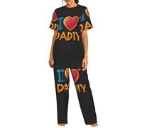 WZYCWB Un impresionante conjunto de pijama de verano para mujer, manga corta, casual, para el hogar, Negro, XXL