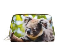 WZYCWB Una pequeña bolsa de cosméticos de piel de koala con bolsillos, bolsa de cosméticos de viaje portátil, bolsa de almacenamiento de cosméticos de gran capacidad