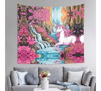 WZYCWB Unicornios rosas fuertes. Tapiz estampado, perfecto para murales de pared de sala de estar o dormitorio, crea un hogar cálido y acogedor