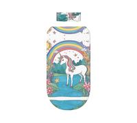 WZYCWB Unicorns by the river - Juego de manta estampada para envolver + bonita diadema, manta para bebé después del baño