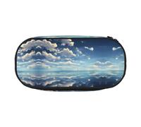 WZYCWB White Clouds Over The Sea - Estuche para lápices de gran capacidad, caja de almacenamiento multifuncional, portátil y duradero, para suministros de oficina y escuela, Black, Talla única