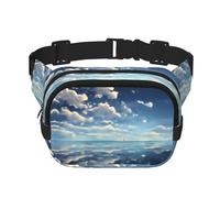 WZYCWB White Clouds Over The Sea - Riñonera deportiva moderna y de moda, bolsa pequeña de viaje ligera