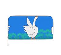 WZYCWB White Goose Spread its Wings Cartera impresa con cremallera perfecta para viajes, negocios y uso diario. Capacidad para teléfonos celulares y dinero en efectivo.