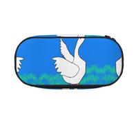 WZYCWB White Goose Spread its Wings - Estuche para lápices de gran capacidad, caja de almacenamiento multifuncional, portátil y duradero, para suministros de oficina y escuela, Black, Talla única