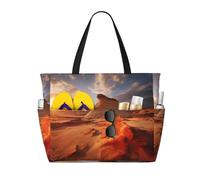 WZYCWB Yardang - Bolsa de viaje de playa estampada para natación y fitness, compras en supermercados, vacaciones junto al mar