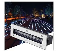 WZYDYDY Foco Empotrable Exterior Luces Lineales 9W Focos de Suelo LED Vidrio Templado IP67 A Prueba de Agua Construyendo Muros, Camino, Escaleras, Iluminación(White Light,85-265V)