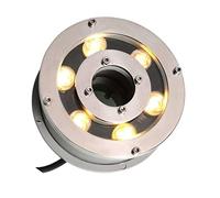 WZYJLyds Anillo de Luz LED para Fuente, Focos de Piscina Empotrable, Luz Subacuática de Fuente de Anillo LED, Luz de Fuente de Luz De Buceo Impermeable de 6W IP68 (Color : Amarillo, Tamaño : 24V)