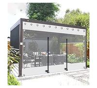 WZYJLyds Cortinas de Lona Impermeable Transparente Exterior, Lona Alquitranada de PVC Resistente a La Intemperie con Cremallera, Pérgola Patio Porche Cenador Paneles Laterales de Lona