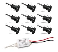 WZYJLyds Focos LED de Interior Negro 1W Mini Downlight Empotrable con Fuente de Alimentación para Salón, Vitrina, Cocina (Color : Blanco cálido, Tamaño : 30°)