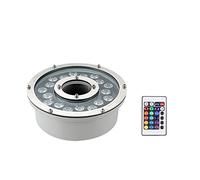WZYJLyds Luz de Fuente de Anillo LED, Foco de Paisaje Submarino Sumergible Agujero Medio 12V/24V IP68 para jardín Fuente Piscina(RGB + Control Remoto,18W(12V))