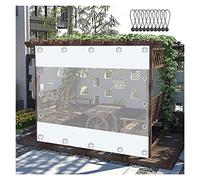 WZYJLyds Paneles Laterales de Lona Impermeable Transparente, Cortinas de Lona Alquitranada Exterior, Plegable, Lona de PVC Resistente con Ojales, para Pérgola Porche