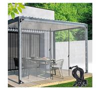 WZYJLyds Paneles Laterales del Mirador, Transparente Impermeable Lona Alquitranada Cortinas Al Aire Libre con Puerta con Cremallera, para Pérgola, Porche, Personalizable