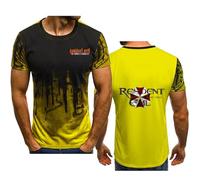 WZYRZ Camiseta deportiva de manga corta con degradado para hombre, con estampado de Resident Evil y Umbrella, transpirable, informal, de verano, para el trabajo, de dos tonos.,C-x_l