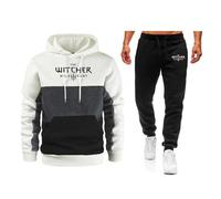 WZYRZ Chándal de 2 piezas para hombre, sudadera con capucha de The Witcher, conjunto deportivo informal para correr con bolsillos,F-3x_l