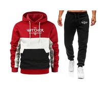 WZYRZ Chándal de 2 piezas para hombre, sudadera con capucha de The Witcher, conjunto deportivo informal para correr con bolsillos,D-l