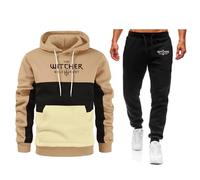 WZYRZ Chándal de 2 piezas para hombre, sudadera con capucha de The Witcher, conjunto deportivo informal para correr con bolsillos,E-l