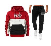 WZYRZ Conjunto de chándal de 2 piezas con capucha para hombre de The Walking Dead, conjunto de sudadera con capucha y pantalones deportivos informales.,E-x_l