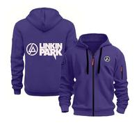 WZYRZ Sudadera con capucha estampada para hombre de Linkin Park, chaquetas cómodas con cremallera completa, ropa deportiva, sudadera con capucha,A-xx_l