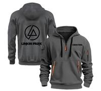 WZYRZ Sudadera con Capucha para Hombre, Chaqueta Deportiva para Linkin Park, Sudadera de Manga Larga, Abrigo de Primavera y otoño, Sudadera con Capucha con Media Cremallera,G-s