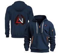 WZYRZ Sudadera con Capucha y Media Cremallera para Hombre para Mass Effect N7, Sudadera Ajustada, Chaquetas Casuales con Capucha, Chaqueta Deportiva Ligera para Correr,G-XX_l