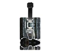 WZYWHJ A Lone Wolf - Etiquetas para bolsa de equipaje con impresión de lobo solitario, etiquetas de protección de privacidad para hombres y