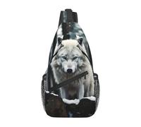 WZYWHJ A Lone Wolf Printing - Bolso cruzado casual para hombre con alta capacidad de almacenamiento y correa de hombro ajustable