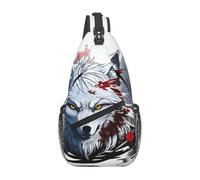 WZYWHJ A wolf's head dripping blood Prints - Bolso cruzado casual para hombre con alta capacidad de almacenamiento y correa de hombro ajustable