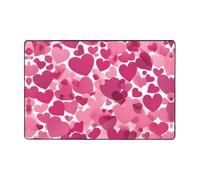 WZYWHJ Alfombra antideslizante con corazones rosados, impresión suave y cómoda, buena absorción de agua. Nombre para sala de estar y balcón